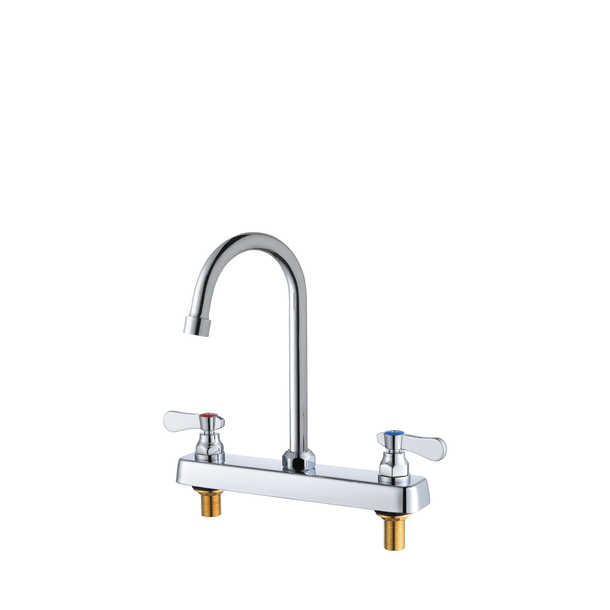 HOT & COLD FAUCET DECK MOUNTED  GOOSE NECK